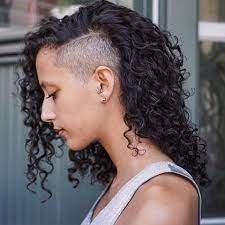 Shaved sides and back with long curly hair. Fresh Shave My Hair Let My Head Feel That Summer Breeze Half Shaved Hair Curls For Long Hair Shaved Side Hairstyles
