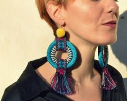 Tribal Rope Statement Earrings: Handmade Bohemian Jewelry
