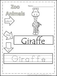 20 zoo animal themed printable preschool worksheets color read trace