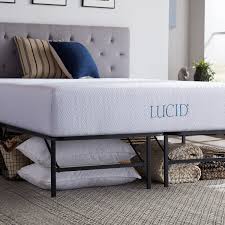 Lucid Dream Collection 12 In Medium Plush Gel Memory Foam Mattress With Platform Bed Frame Twin Xl Aff Memory Foam Mattress Bed Frame Mattress Mattress Sizes