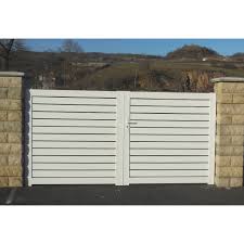 Portail Battant Pvc Sancy Blanc Naterial L 350 Cm X H 150 Cm Portail Sancy Pvc