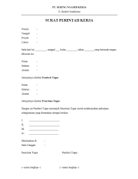 Contoh Surat Perintah Kerja Spk Yang Baik Dan Benar Contoh Surat