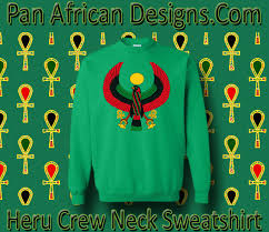 New Heru Crew Neck Sweatshirts Available Now Pan African Designs Http Www Panafricandesigns Com Heru Horus African Design African Tshirts African