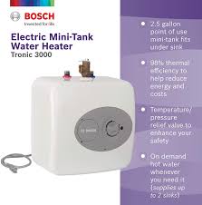 Did you decide to install an under sink unit? Bosch Electric Mini Tank Water Heater Tronic 3000 T 2 5 Gallon Es2 5 Eliminate Time For Hot Water Shelf Wall Or Floor Mounted Amazon Com