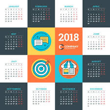 Free Eps File Company 2018 Calendar Template Vectors Material Download Name Company 2018 Printable Calendar Template Calendar Template 2018 Calendar Template