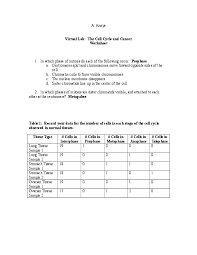 There are many answer keys to this worksheet on the internet, posted on various sites. Cancer Worksheet Answer Key Promotiontablecovers