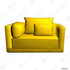 Wähle sofas in gelben tönen von zitronengelb über ockergelb für deine einrichtung und setze farbliche akzente mit sofacompany produkten gelbes sofa von sofacompany. Vektorleder Gelbes Sofa Mit Kissen Isoliert Auf Weissem Hintergrund Stock Vektorgrafi Crushpixel