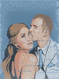 Couple Word Art Portrait From Photo, Word Portrait, Typographic Portrait,  Text Portrait