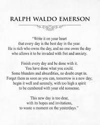 Ralph Waldo Emerson Quote Art Print Every Day Is The Best Day Literary Print Graduation Grad Gift Inspirational Quote Unframed Emerson Quotes Ralph Waldo Emerson Quotes Words Quotes