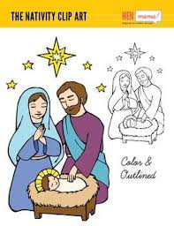 Clipart Birth Of Jesus Story With Pictures Nativity Clip Art Hand Drawn Mary Joseph And Baby Jesus Jesus Mary And Joseph Baby Clip Art Jesus Drawings