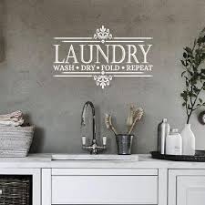 Discover designs for custom laundry rooms and closets, including utility room organization and storage solutions. Laundry Room Decor Vinyl Decal Wash Dry Fold Eastcoast Engraving