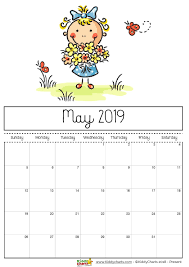 May Printable 2019 Calendar Girl Picking Flowers But Ones She Is Meant To Of Course Prtintables Kidsprin Kids Calendar Print Calendar Calendar Printables