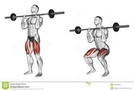 Exercising Squats On His Chest Stock Illustration