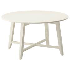 Round white coffee table image and description. Kragsta White Coffee Table 90 Cm Ikea