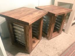 Farmhouse Style End Tables Tin Accent End Tables Provincial Brown Rustic Side Tables Handmade Wooden Rustic End Tables Rustic End Tables Rustic Side Table Farmhouse End Tables