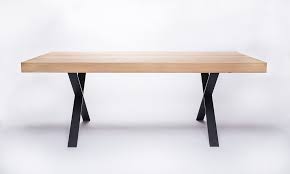 Modern metal table design, steel table, glass table. Wood Steel Tables By 5mm Studio