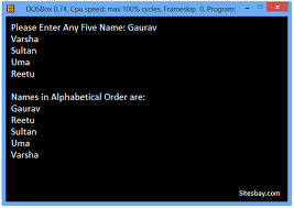 All letters will be lowercase and all inputs will be valid. C Program To Sort String C Programs