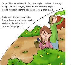 Cerita pendek pada umumnya langsung pada inti cerita, Cerpen Legenda Batu Menangis Sketsa