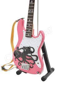 Without the aid of a router, i drilled several interconnecting holes in the marked out cavity. Miniature Bass Guitar Mark Hoppus Blink 182 Pink Octopus Ebay