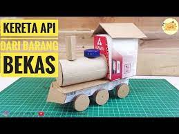 Cara buat kereta menggunakan kadboard. How To Make A Train From Paper Cara Membuat Kereta Api Dari Barang Bekas Youtube Train Crafts Train Video Train
