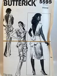 80s Misses Backless Evening Cocktail Dress, Butterick 5595, Sewing Pattern,  Cocktail Dress, Evening Dress