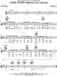 Love Story Where Do I Begin From Love Story Sheet Music Leadsheet In G Minor Download Print Sheet Music Love Story Lead Sheet