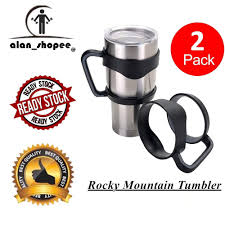Take your workout or beach party to the next level! 30oz Rocky Mountain Tumbler With Cup Handle Hand Cup Holder Grip For Rtic Cooler Stainless Steel Tumblers Shopee Malaysia