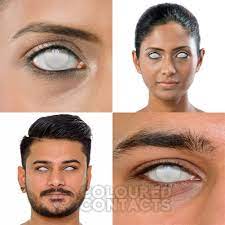 Acuvue, air optix, biofinity, dailies, proclear, soflens Halloween Farbige Kontaktlinsen Blind Weiss Zombie Linsen