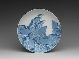 Dish With Fan And Wave Design Period Edo Period 1615 1868 Date Ca 1780 Culture Japan Medium Porcelain W Japanese Art Japanese Antiques Japanese Pottery