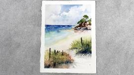 Intermediate Watercolor Painting, Summer Beach, June 6