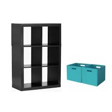 Better homes and gardens fabric cube storage bin (12.75x12.75x15) gray. Bookcases Espresso With Bin Better Homes And Gardens 6 Cube Organizer Office Products