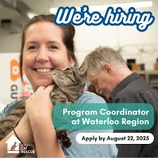 📣 Just 2 days left to apply! Toronto Cat Rescue is hiring a Program  Coordinator in the Waterloo Region — and we're hoping to find someone who  understands that rescue is equal