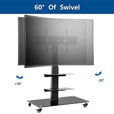 The durable design is ideal for promoting and displaying new information in many business settings, as well as universities, transportation terminals, and more. Rfiver Rolling Floor Tv Stand With Swivel Mount For 32 65 Inch Flat Screen Curved Tvs