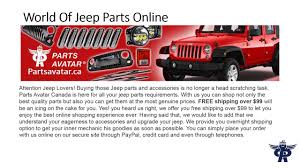 Jeep® was originally an unofficial us army slang term for a new prototype light vehicle. World Of Jeep Parts Online At Partsavatar Canada Car26 Com