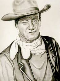 John Wayne John Wayne Charcoal Portraits Celebrity Drawings