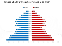 Tornado Chart For Population Pyramid Excel Chart Powerpoint