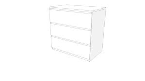 Nightstand nightstand drawers tall bedside tables. Low Poly Ikea Malm 3 Drawer Dresser 3d Warehouse
