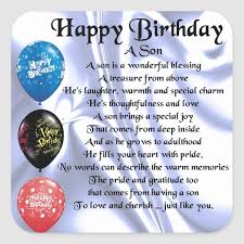 Birthday Message For Mother In Law In Gujarati Son Poem Happy Birthday Square Sticker Zazzle Com In 2020 Son Birthday Quotes Happy Birthday Grandson Happy Birthday Son