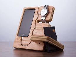 The Wood Docking Station Doubles As A Desk Organizer Gadgetsin Wood Docking Station Woodworking Desk Organization