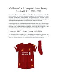 As low as €39.98 regular price €79.95. Children S Liverpool Home Jersey Football Kit 2019 2020 By Joseph E Keller Issuu