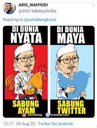 Dalam cuitan yang dibuat sabtu (26/09) @gond_rong diduga sedang menulis sindiran pada tengku zulkarnain atau biasa disebut tengku zul. Meme Sabung Ayam Beredar Ustaz Tengku Zul Adukan Akun Komikkita Ke Polri