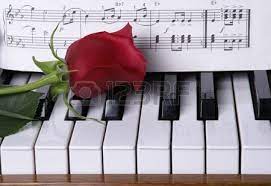 Red Rose On Piano Keys With Sheet Music Free Art Prints Sheet Music Art Piano Art