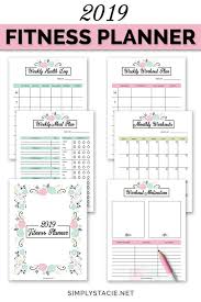 2019 Fitness Planner Free Printable Simply Stacie