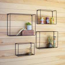 Maybe you would like to learn more about one of these? Black Metal Wall Shelf Group Set 4 Iron Accents