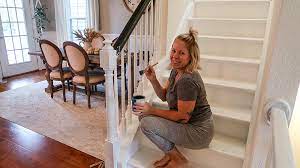I read a few tutorials about painting railings and one that i read had suggested sanding down the railings, using 2 coats of primer and up to 5 coats of paint. Painted Doors And Painted Banisters Megan Bell