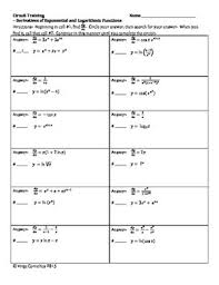 Circuit Training Derivatives Of Logs And Exponents Calculus Power Rule Calculus Ap Calculus