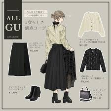instagram di 2021 model pakaian jepang pakaian set ilustrasi model pakaian