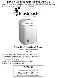 Bread machine frequently asked questions. Toastmaster 1148x Use And Care Manual Pdf Download Manualslib