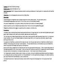 My Plate Lesson Plan With Food Pictures Food Pictures How To Plan Lesson