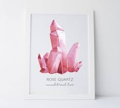 Crystal Art Crystal Decor Crystal Meaning Rose Quartz Art Quarts Meaning Quartz Decor Dorm Decor Dorm Art Dorm Prints Crystal Art Printable Art Wall Art Prints